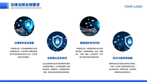 蓝色商务网络安全宣传PPT模板