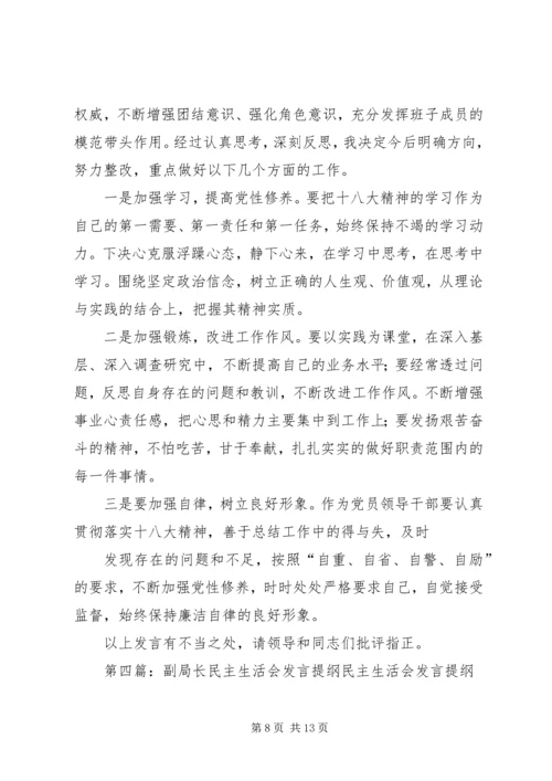 副县长民主生活会发言提纲.docx