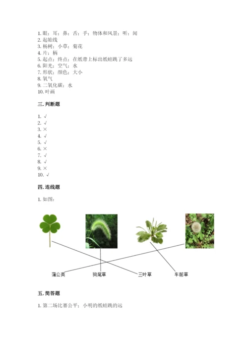教科版一年级上册科学期末测试卷【基础题】.docx