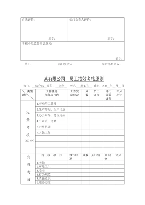 XX公司员工绩效考评标准细则.docx