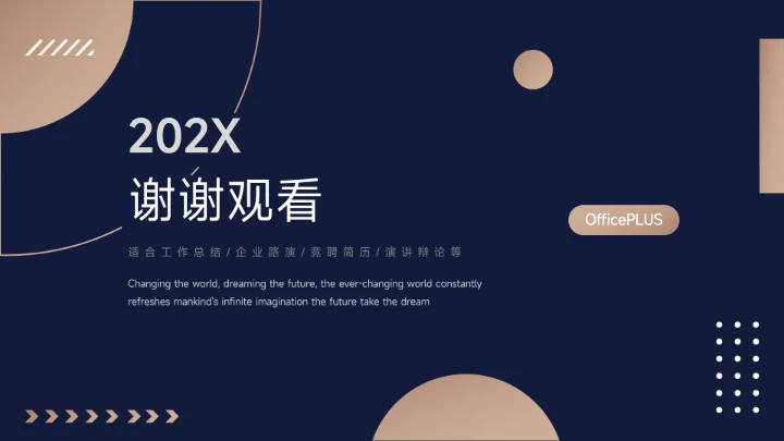 蓝金暗色简洁市场营销总结汇报PPT模板