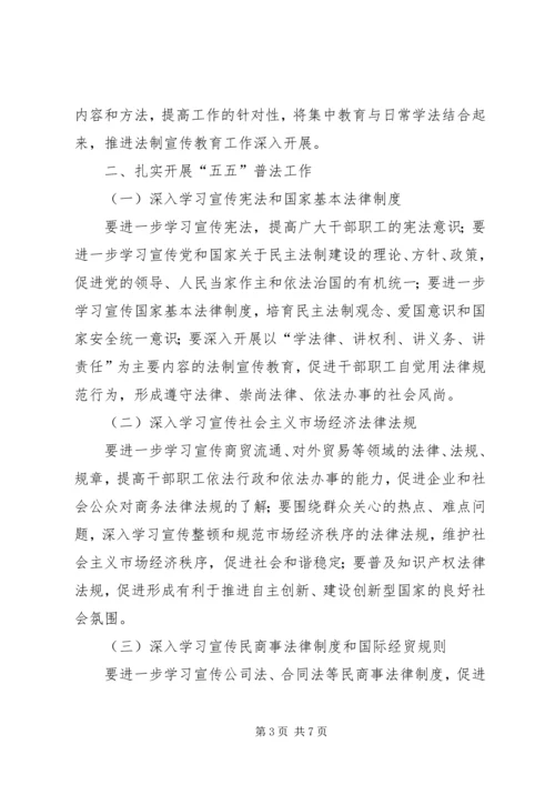 关于全市商贸系统“五五”普法工作的指导意见.docx