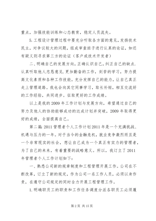 管理者个人工作计划精编.docx