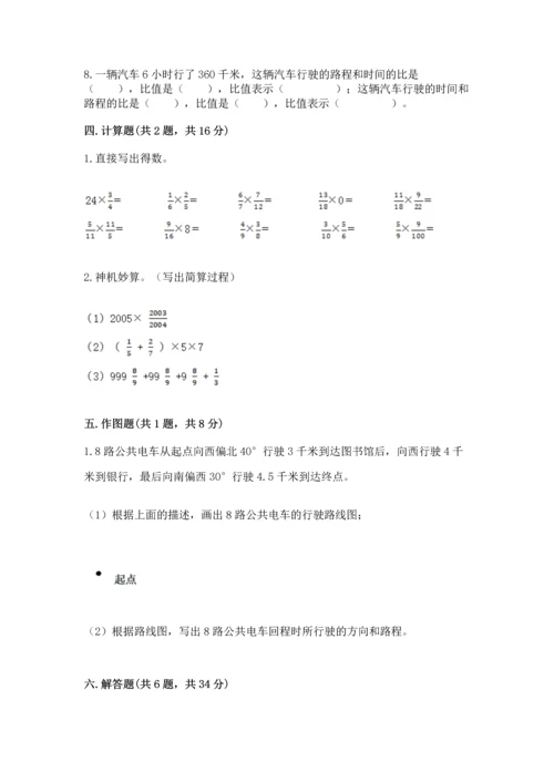 小学六年级上册数学期末测试卷及参考答案（黄金题型）.docx