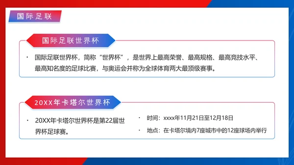 足球世界杯足球比赛球赛PPT模板