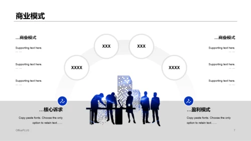 蓝色商务风商业办公项目计划书PPT模板