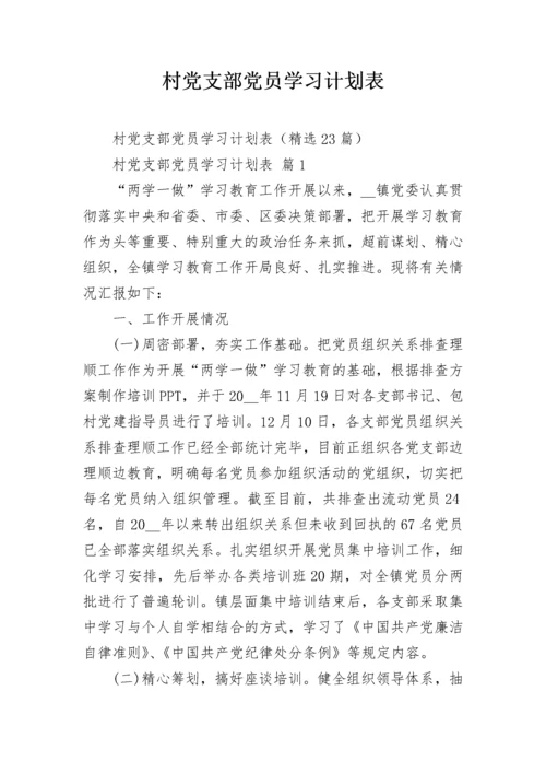 村党支部党员学习计划表.docx