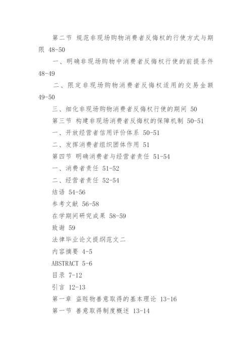法律毕业论文提纲样本.docx