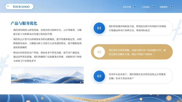 蓝黄高级商务IT互联网通用PPT