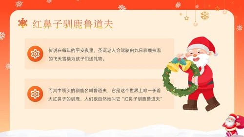 红色卡通可爱圣诞节介绍圣诞节活动平安夜活动策划PPT模板