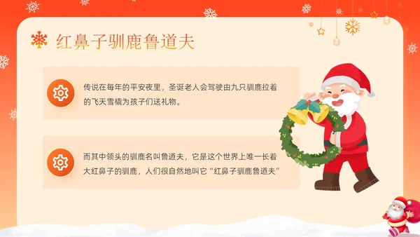 红色卡通可爱圣诞节介绍圣诞节活动平安夜活动策划PPT模板