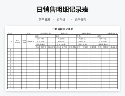 日销售明细记录表