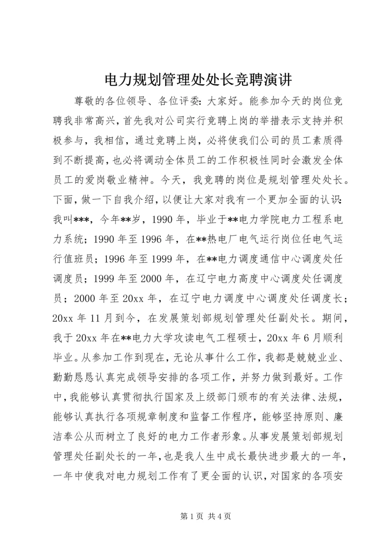 电力规划管理处处长竞聘演讲.docx