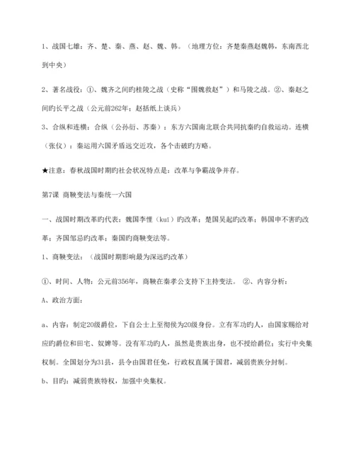 2023年初中历史知识点归纳总结.docx