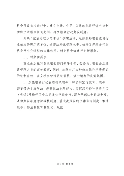 市粮食行业五五普法工作规划 (3).docx