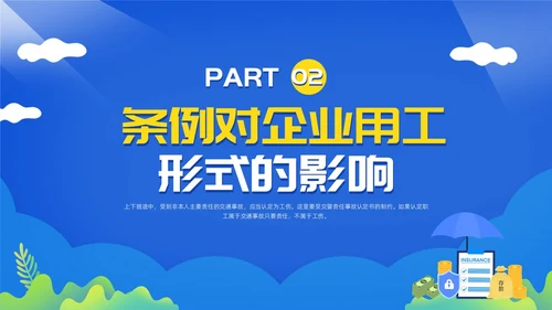 黄蓝简约工伤保险及处理流程PPT模板宣传PPT动态PPT
