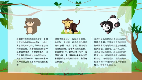野生动物保护公益活动PPT模板