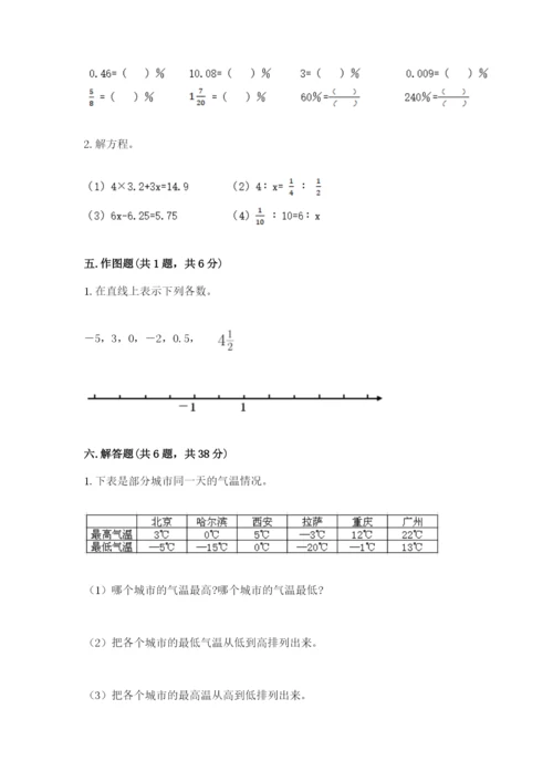 六年级下册数学期末测试卷及参考答案（考试直接用）.docx