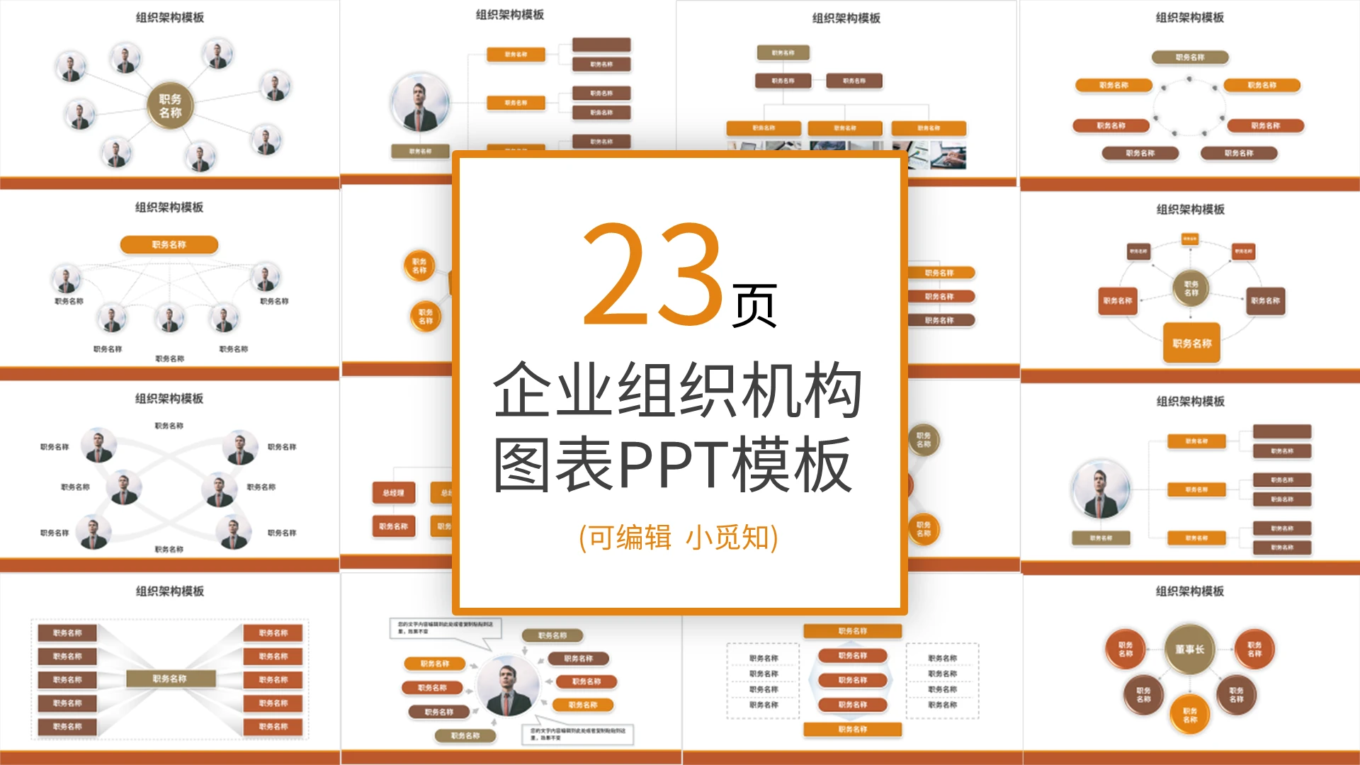 微粒体公司组织架构图PPT模板宣传PPT动态PPT组织架构图表