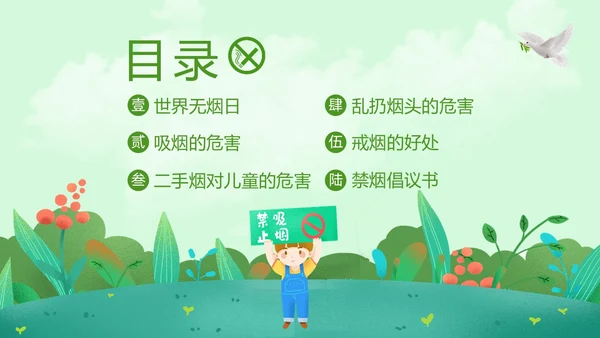 世界无烟日幼儿园禁烟家长会PPT课件