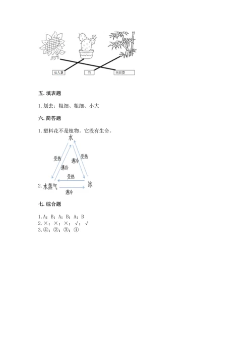 教科版科学一年级上册第一单元《植物》测试卷带答案（典型题）.docx