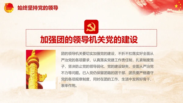 团委共青团学习全面推进从严治团PPT模板