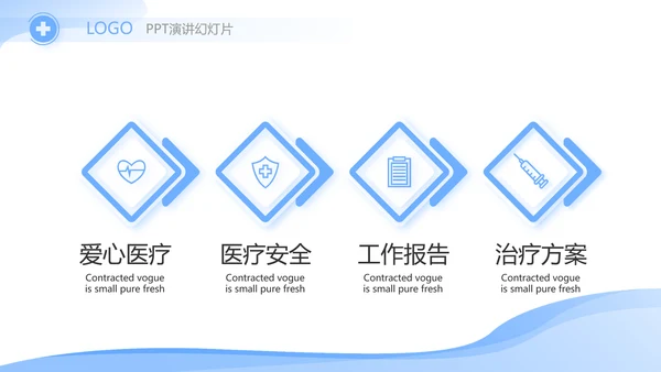 蓝色大气医疗行业工作汇报动态PPT