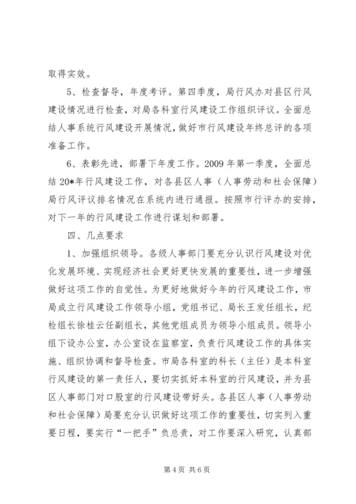 人事局行风建设实施方案.docx