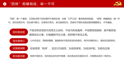 贯彻学习四铁精神争做合格党员干部PPT微党课
