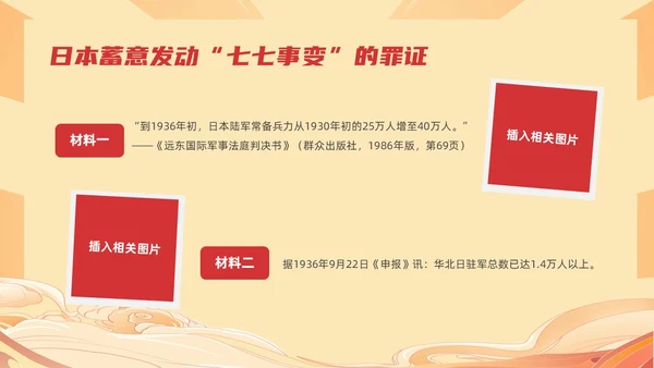 红色国潮风纪念七七事变勿忘国耻主题班会期末家长会