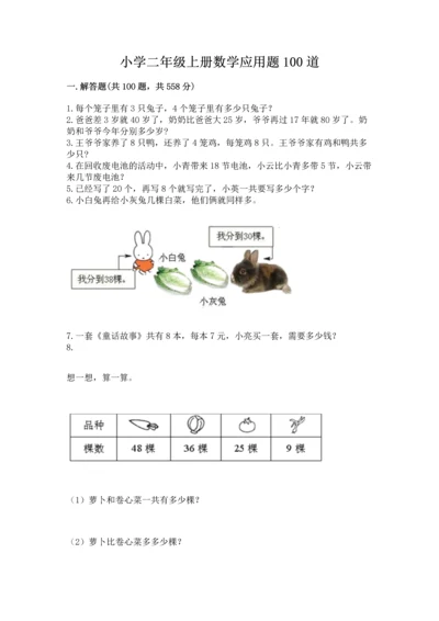 小学二年级上册数学应用题100道【考点提分】.docx