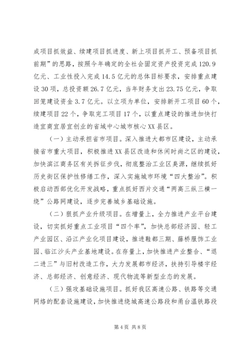 区委书记在重点建设动员会讲话.docx