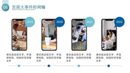 大事记时间轴图文样式PPT模板