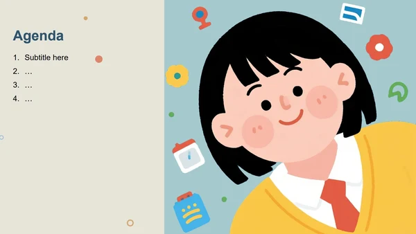 彩色卡通插画风小学班长竞选班干部竞选PPT模板