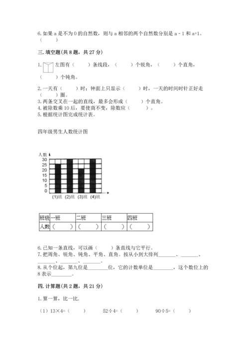 人教版四年级上册数学 期末测试卷附答案【综合题】.docx