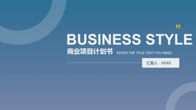 商业项目计划书模板通用PPT