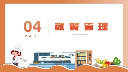 橙色简约插画风食堂管理培训PPT课件