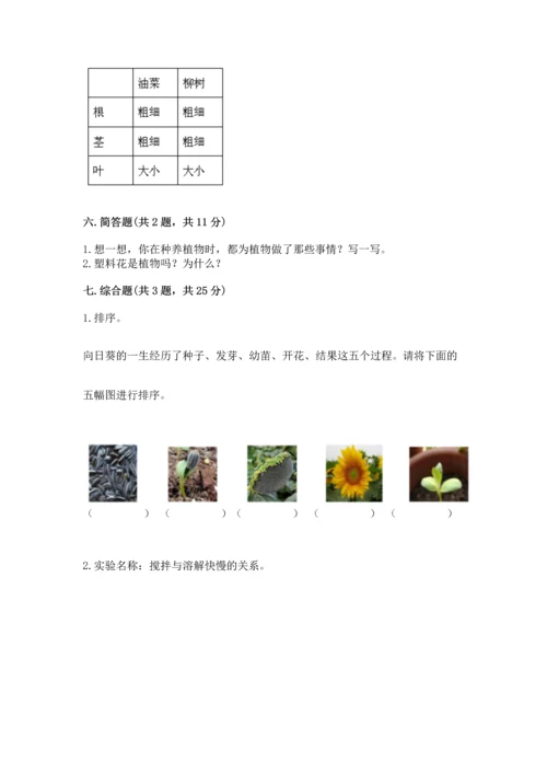 教科版科学一年级上册第一单元《植物》测试卷及参考答案【a卷】.docx