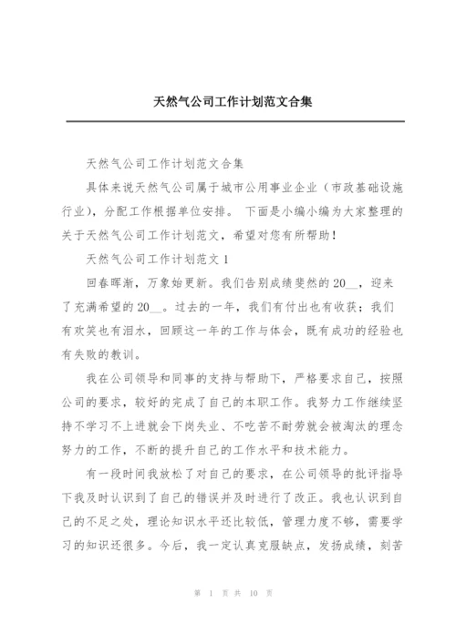 天然气公司工作计划范文合集.docx