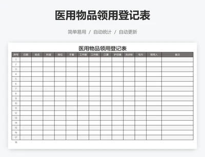 医用物品领用登记表