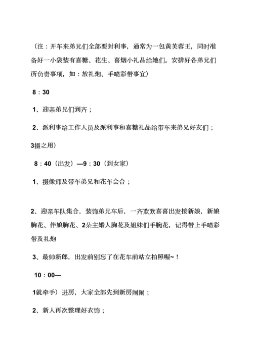 婚庆作业流程专业策划专项方案.docx