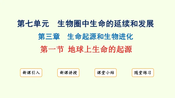 7.3.1地球上生命的起源-八年级生物人教版下学期同步精品课件(共23张PPT)