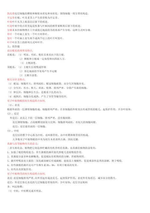 植物学试题库精简版.docx