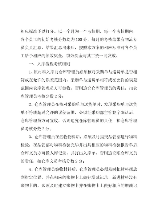 仓管员绩效考核方案（5篇）