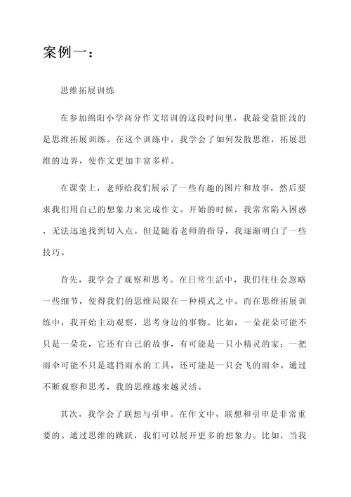 绵阳小学高分作文培训心得