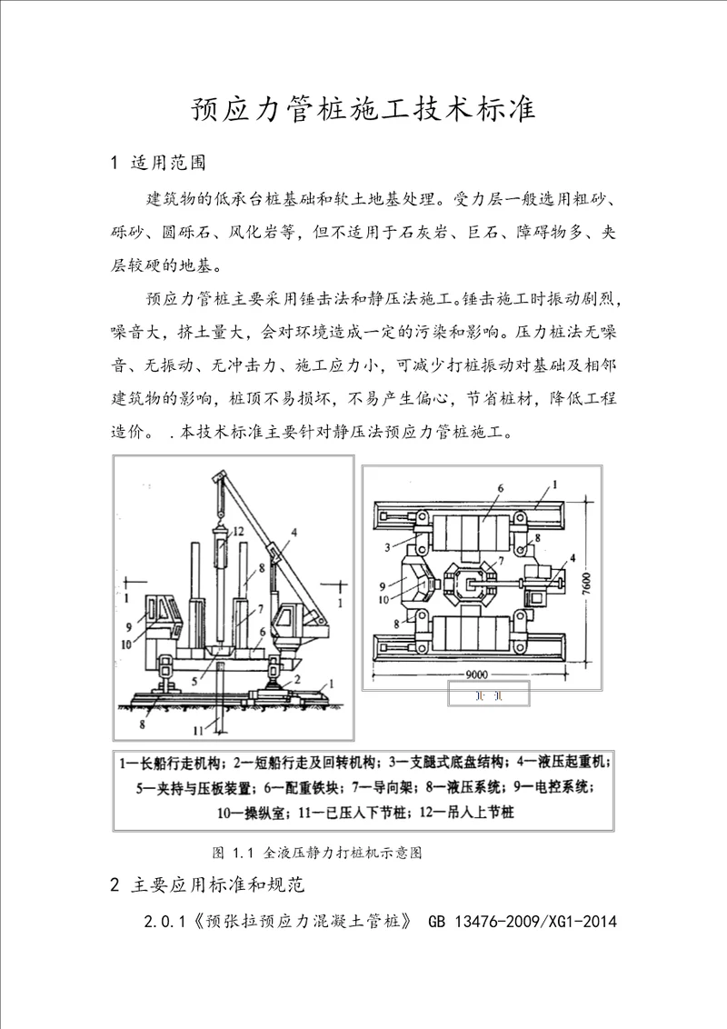 预应力管桩施工工艺设计标准