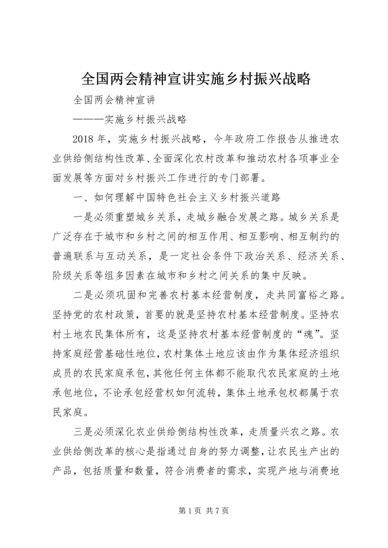 全国两会精神宣讲实施乡村振兴战略.docx