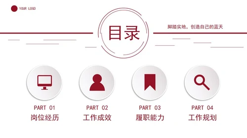 红色个人竞聘岗位竞聘PPT模板