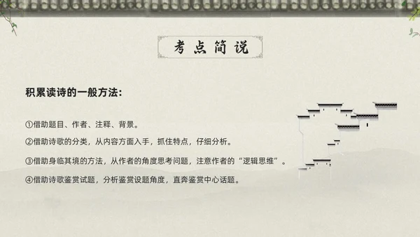 浅色古风高考诗歌鉴赏PPT模板宣传PPT动态PPT