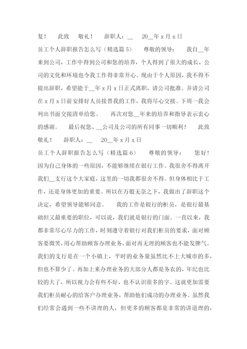 员工个人辞职报告怎么写十篇.docx